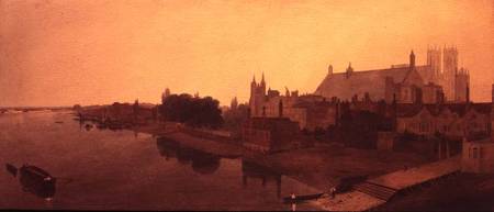 Westminster Abbey and Hall and Old Houses of Parliament from Peter de Wint