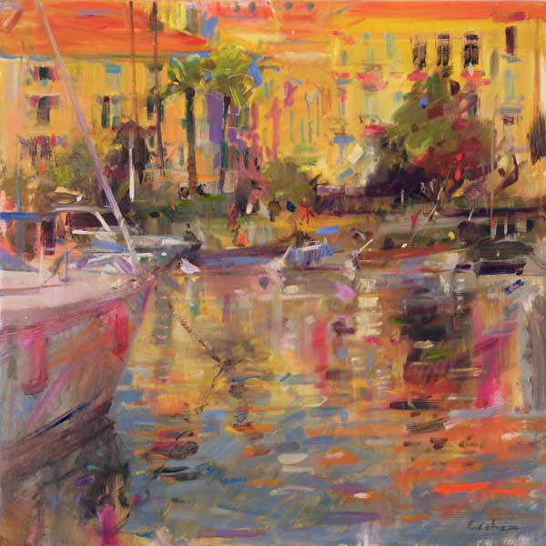 Riviera Moorings (oil on canvas)  from Peter  Graham