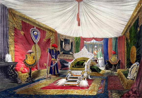 View of the tented room and ivory carved throne, in the India section of the Great Exhibition of 185 from Peter Mabuse