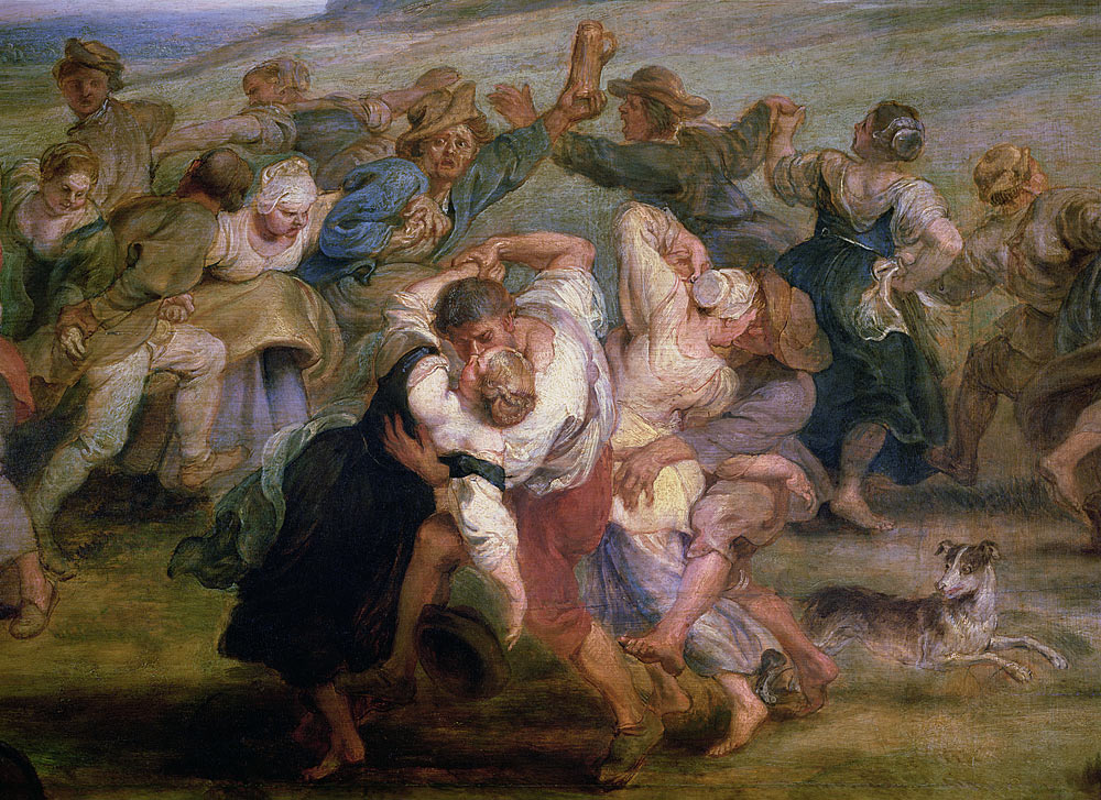 The Kermesse, detail of peasants dancing from Peter Paul Rubens