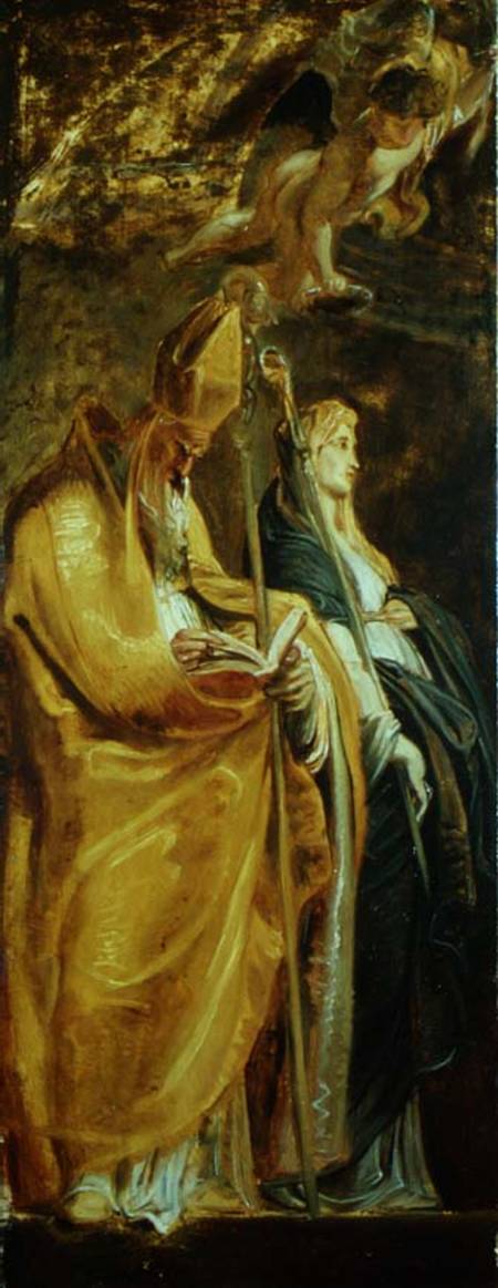 St. Amandus and St. Walburga (panel) from Peter Paul Rubens