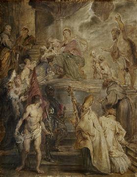 Die mystische Vermählung der heiligen Katharina (Entwurf für das Hochaltarbild der Augustinerkirche 