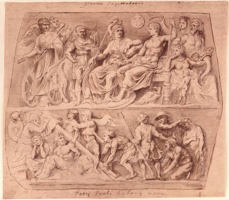 Drawing of the Gemma Augustea (pen & ink and pencil on paper) from Peter Paul Rubens