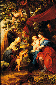 Die hl. Familie unter dem Apfelbaum. Ehem. Flügelaußenseite d.Ildefonso-Altars from Peter Paul Rubens
