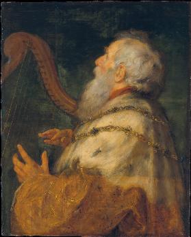 König David spielt die Harfe