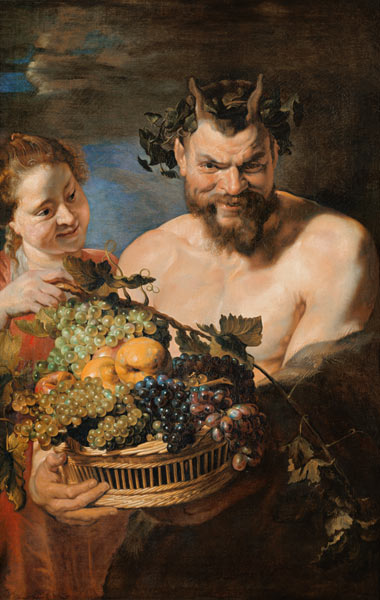 Satyr und Mädchen mit Früchtekorb. from Peter Paul Rubens
