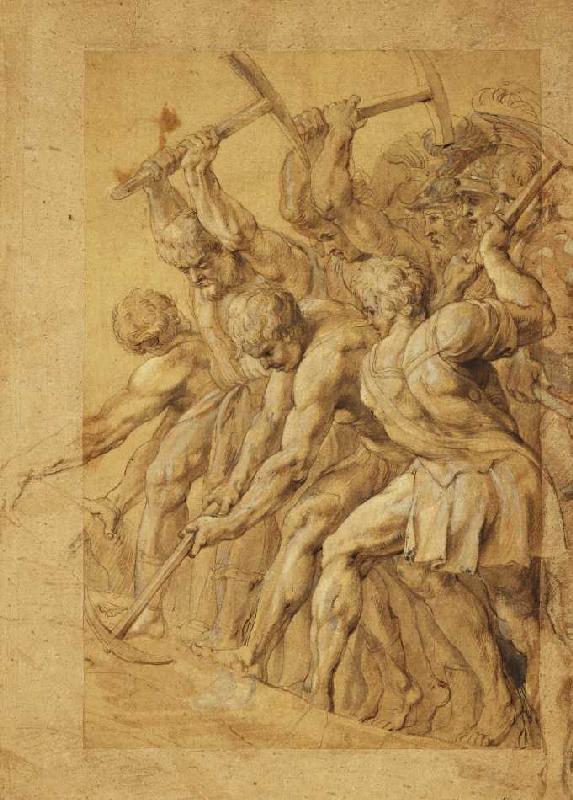 Soldaten zerstören eine Brücke. from Peter Paul Rubens