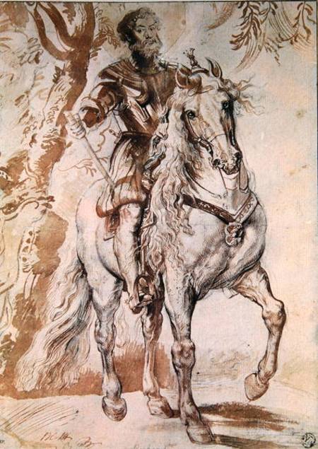 Study for an equestrian portrait of the Duke of Lerma (1553-1625) 1603 (pen & ink on paper) from Peter Paul Rubens