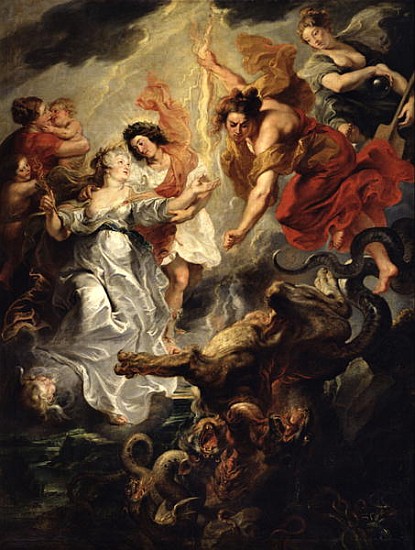 The Reconciliation of Marie de Medici and her son, 15th December 1621, 1621-25 from Peter Paul Rubens