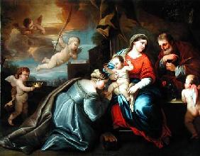 The Mystic Marriage of St. Catherine in a Giordano Composition