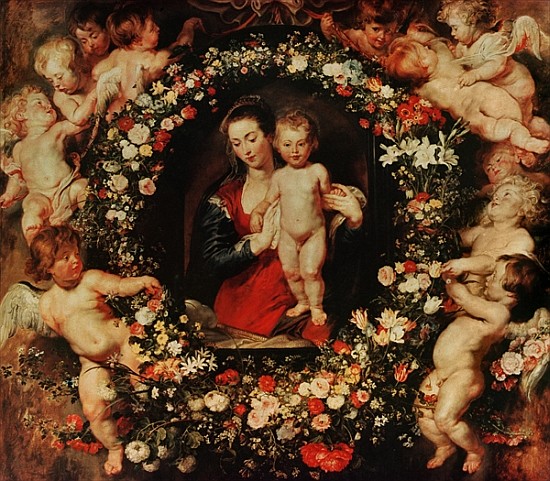 Virgin with a Garland of Flowers, c.1618-20 from Peter Paul Rubens