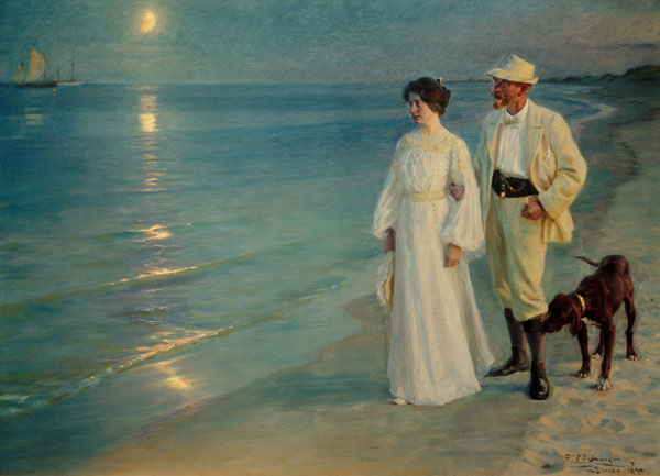 Sommerabend am Strand von Skagen. Der Künstler und seine Frau from Peter Severin Kroyer