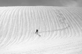 Snow wave surfing