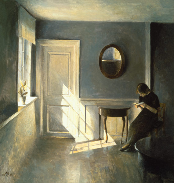 Girl Reading a Letter in an Interior from Peter Vilhelm Ilsted