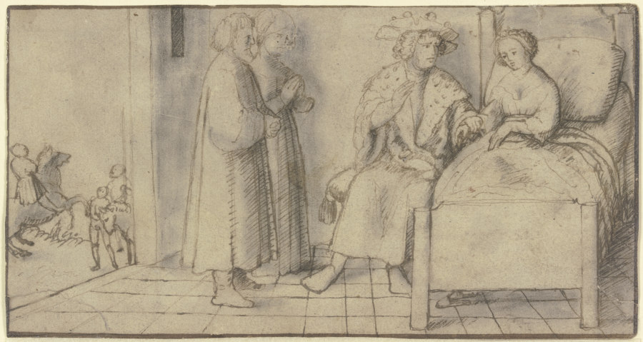 König Peter von Aragon am Krankenbett der verliebten Lisa from Peter Vischer d. J.