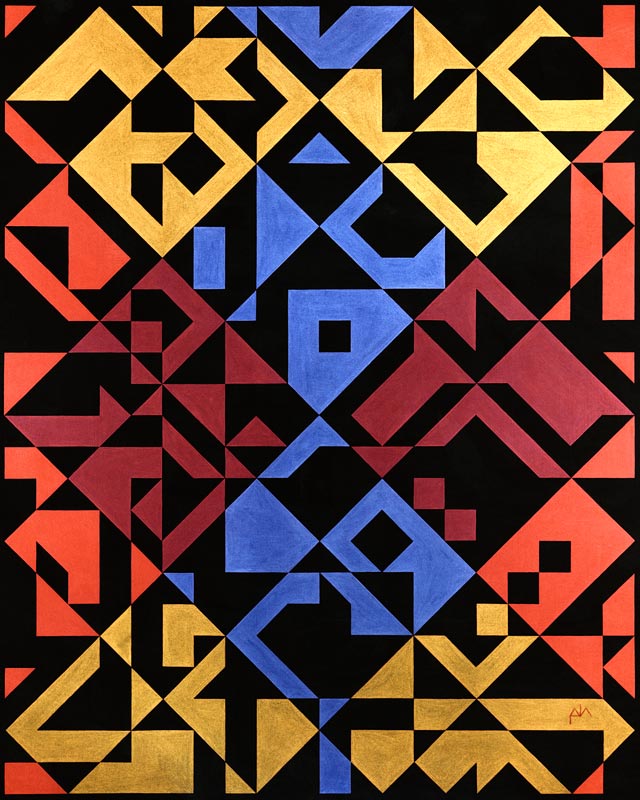 Interposed Diagonals, 1984 (tempera on paper)  from  Peter Hugo  McClure