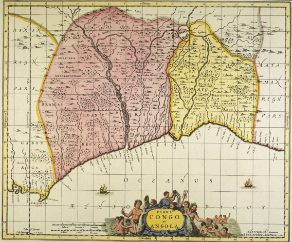 Landkarte Kongo und Angola from Petrus Schenk