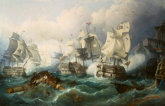 Die Seeschlacht von Trafalgar from Philip James (auch Jacques Philippe) de Loutherbourg