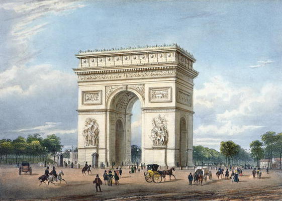 The Arc de Triomphe and the Place de l'Etoile, illustration for 'Promenades dans Paris et ses enviro from Philippe Benoist