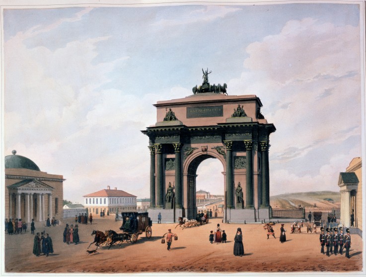 The Triumphal Arch at Tver Gates in Moscow from Philippe Benoist