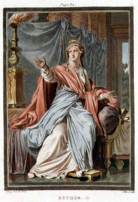 Esther, costume for 'Esther' by Jean Racine, from Volume I of 'Research on the Costumes and Theatre from Philippe Chery