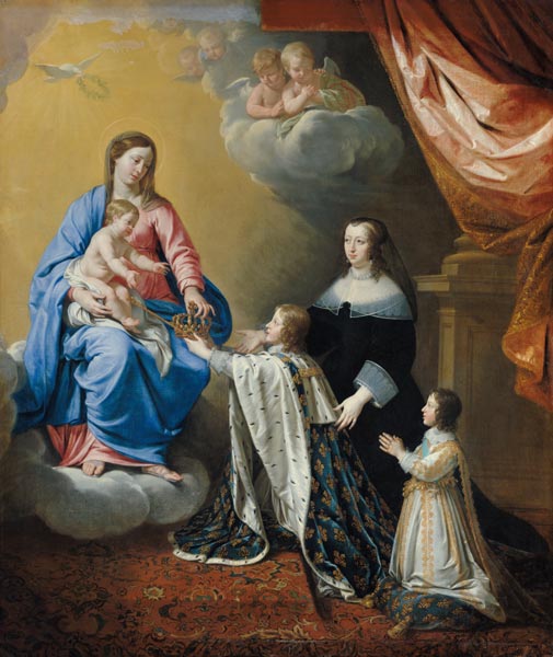 The Virgin Mary gives the Crown and Sceptre to Louis XIV from Philippe de Champaigne