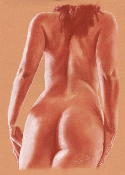 Femme nu de dos mains sur fesses from Philippe Flohic
