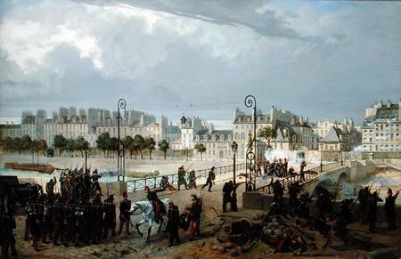 An Attack on a Barricade on the Pont de l'Archeveche from Philippe Marie Chaperon