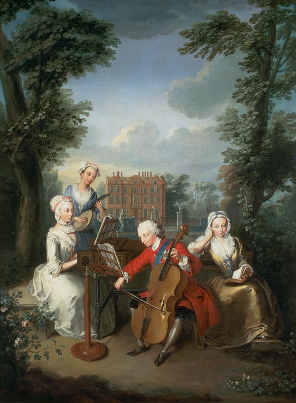 "The Music Party", Frederick, Prince of Wales and his sisters from Philippe Mercier