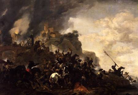 Cavalry Making a Sortie from a Fort on a Hill from Philips Wouverman
