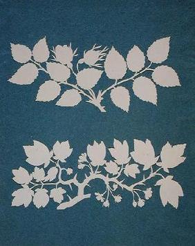 A Rose Branch and Jasmin Branch (collage on paper)