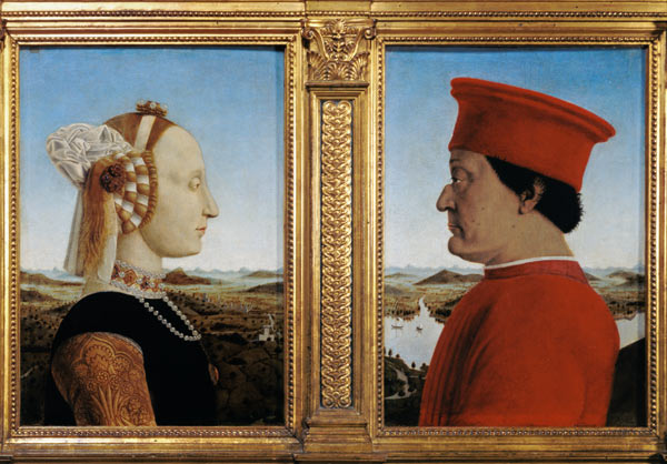 Portraits of Duke Federico da Montefeltro (1422-82) and Battista Sforza from Piero della Francesca