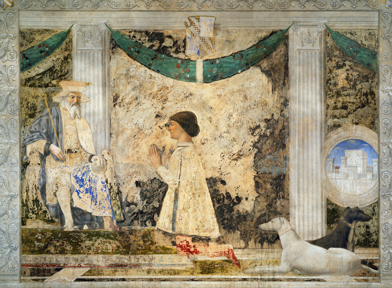 Sigismondo Pandolfo Malatesta vor dem Heiligen Sigismund kniend. from Piero della Francesca