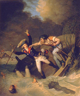 Der Tod des Herzogs Leopold von Braunschweig im Hochwasser 1785 from Pierre Alexandre Wille