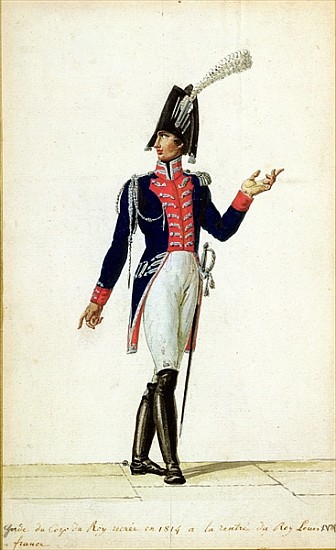 Officer of the Garde du Corps of King Louis XVIII (1755-1824) in 1814 from Pierre Antoine Lesueur
