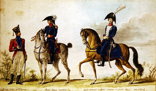 Swiss officer of the 4th regiment, horseman of the Royal Emigre Cavalry and mounted National Guard from Pierre Antoine Lesueur