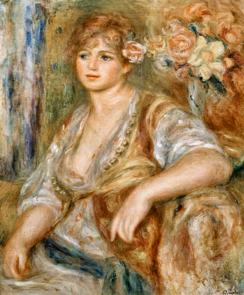 Blonde Frau mit Rose im Haar from Pierre-Auguste Renoir