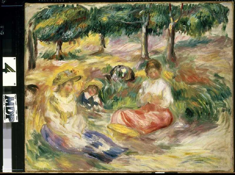 Drei junge Frauen im Grünen from Pierre-Auguste Renoir