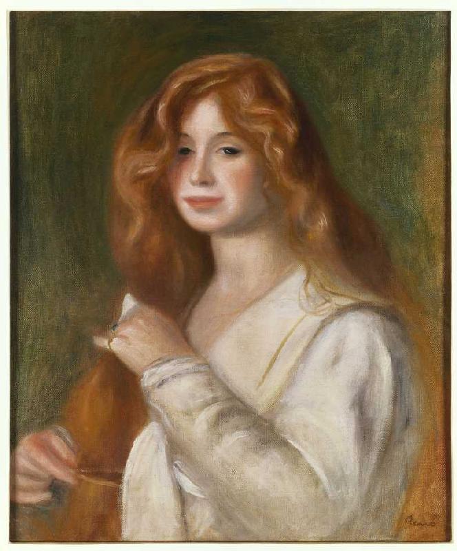 Junge Frau beim Kämmen ihres Haares. from Pierre-Auguste Renoir