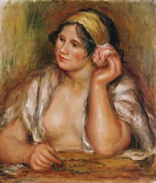 Gabrielle with Green Necklace, c.1905 from Pierre-Auguste Renoir