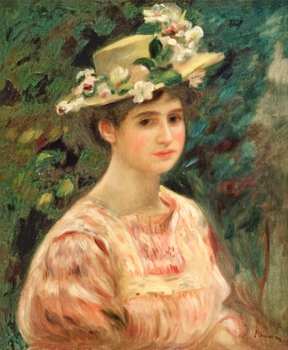 Girl with Eglantines on her Hat from Pierre-Auguste Renoir