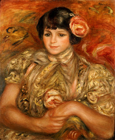Girl With A Rose from Pierre-Auguste Renoir