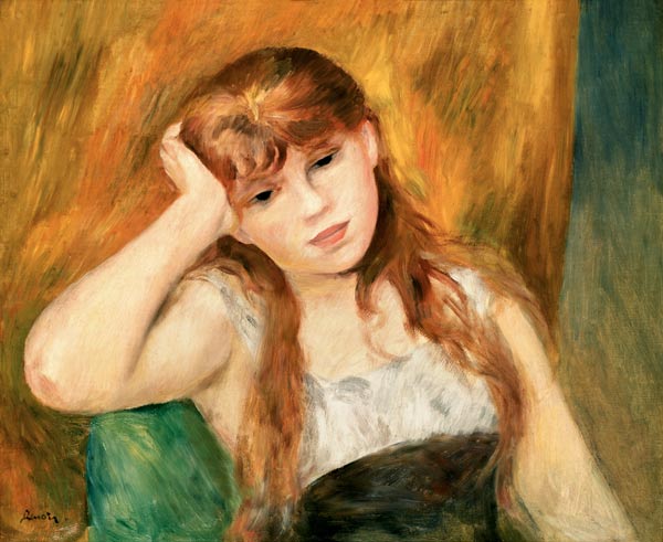 Junges nachdenkliches Mädchen from Pierre-Auguste Renoir