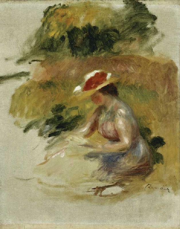 Junge Frau bei der Lektüre (Jeune Femme Lisant). from Pierre-Auguste Renoir