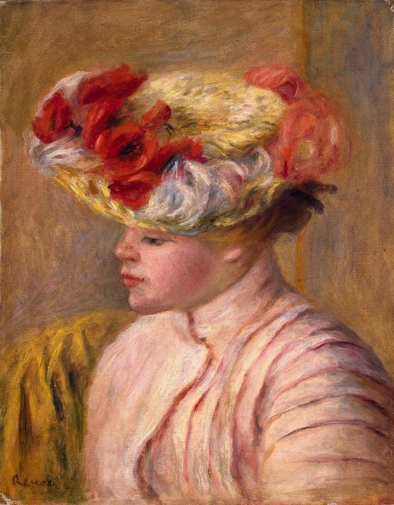Young Woman in a Flowered Hat from Pierre-Auguste Renoir