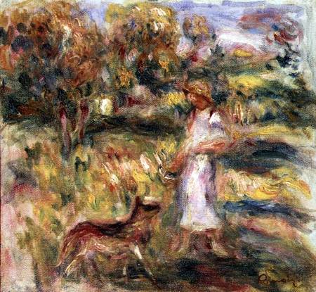 Landscape with the artist's wife and Zaza from Pierre-Auguste Renoir