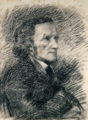 Portrait of Richard Wagner (pencil on paper) from Pierre-Auguste Renoir