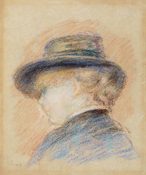 Profile of a Young Woman in a Blue Hat from Pierre-Auguste Renoir