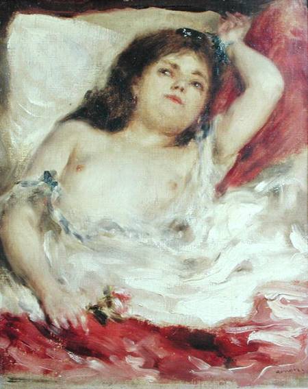 Semi-Nude Woman in Bed: The Rose from Pierre-Auguste Renoir