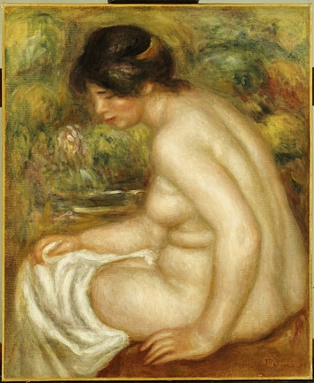 Side view of a seated bather (Gabrielle) from Pierre-Auguste Renoir